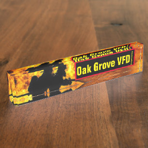 Oak Grove VFD Flames desk name plate