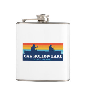 Oak Hollow Lake North Carolina Canoe Hip Flask