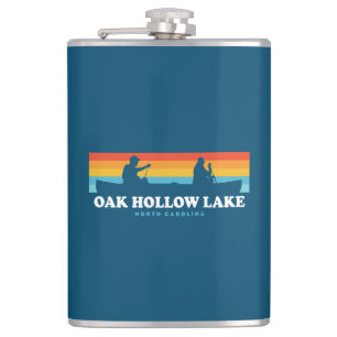 Oak Hollow Lake North Carolina Canoe Hip Flask