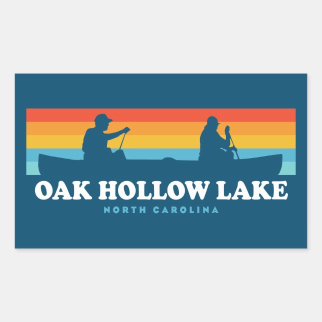 Oak Hollow Lake North Carolina Canoe Rectangular Sticker (Front)