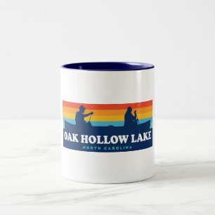 Oak Hollow Lake North Carolina Canoe Two-Tone Coffee Mug