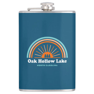 Oak Hollow Lake North Carolina Rainbow Hip Flask