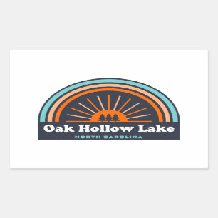 Oak Hollow Lake North Carolina Rainbow Rectangular Sticker