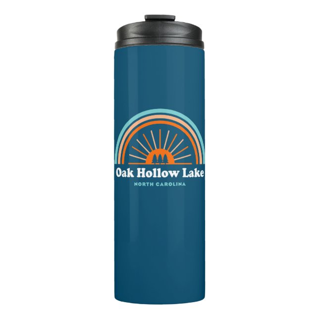 Oak Hollow Lake North Carolina Rainbow Thermal Tumbler (Front)