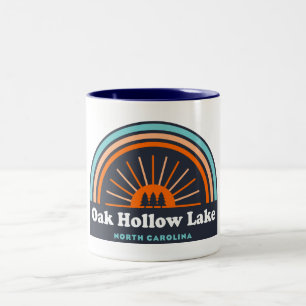Oak Hollow Lake North Carolina Rainbow Two-Tone Coffee Mug