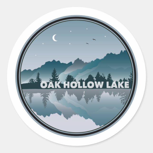 Oak Hollow Lake North Carolina Reflection Classic Round Sticker (Front)
