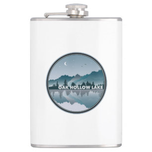 Oak Hollow Lake North Carolina Reflection Hip Flask
