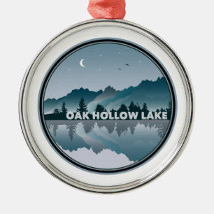 Oak Hollow Lake North Carolina Reflection Metal Ornament