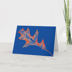 "Oak in Red on Blue" Country Greeting Card