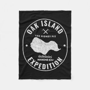 Oak Island Expedition Treasure Hunt Retro Mystery Fleece Blanket