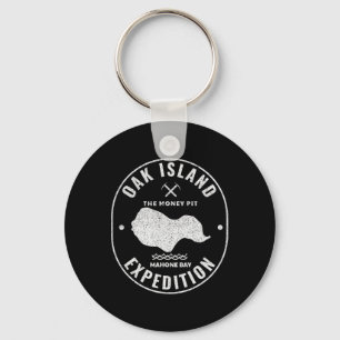 Oak Island Expedition Treasure Hunt Retro Mystery Key Ring