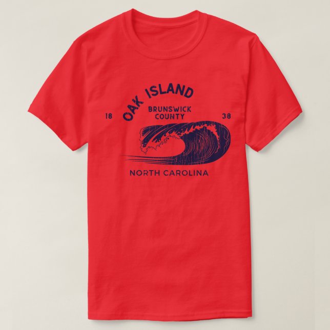 Oak Island NC Beachgoing Summertime Waves T-Shirt (Design Front)