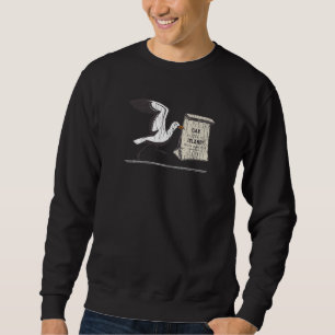 Oak Island NC Summertime Vacationing Seagull Lunch Sweatshirt