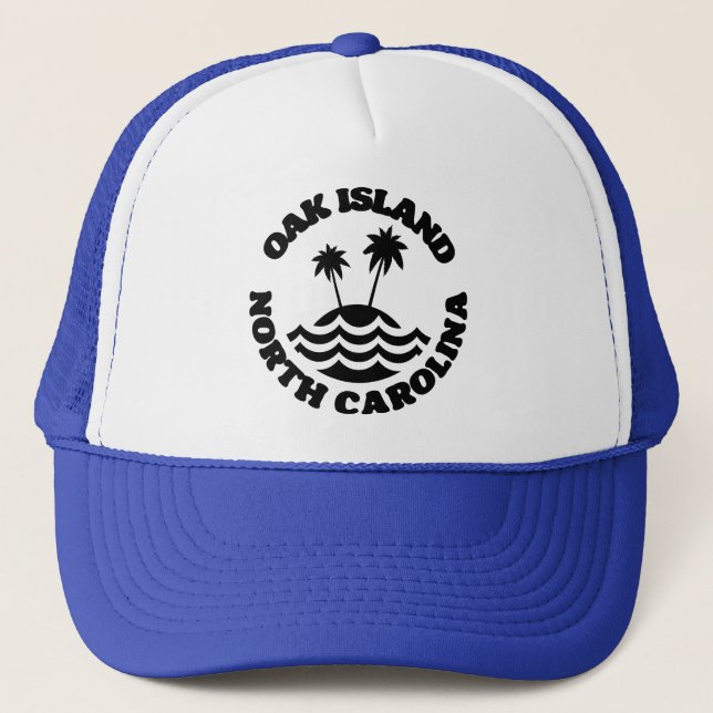 Oak Island,North Carolina Trucker Hat (Front)