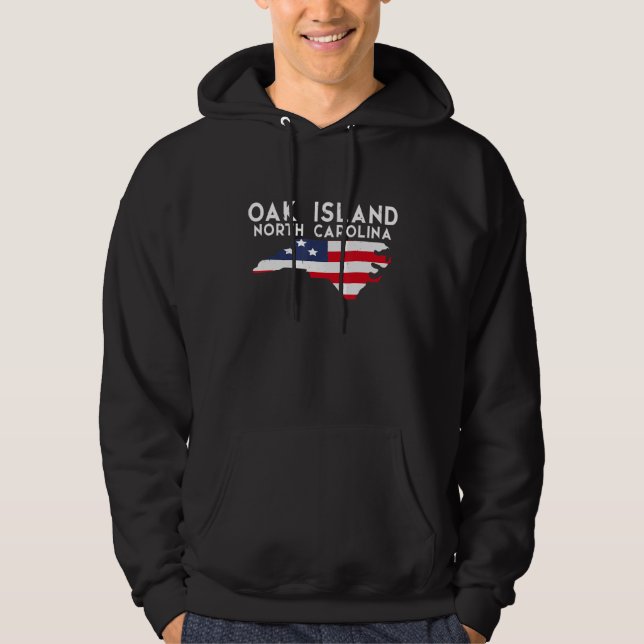 Oak Island North Carolina USA State America Travel Hoodie (Front)