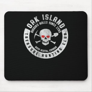 Oak Island Treasure Hunting Club Vintage Skull And Mouse Pad