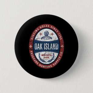 Oak Island Treasure Hunting Retro Templar Knight T 6 Cm Round Badge