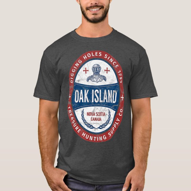 Oak Island Treasure Hunting Retro Templar Knight T-Shirt (Front)