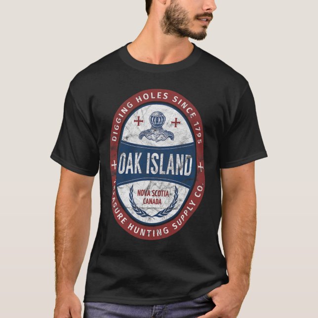 Oak Island Treasure Hunting Retro Templar Knight T T-Shirt (Front)
