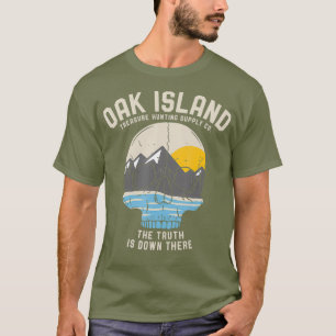 Oak Island Vintage Skull Templar Treasure Gift T-Shirt
