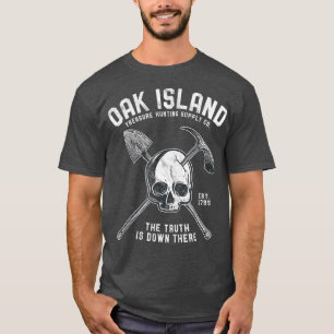 Oak Island Vintage Skull Templar Treasure Gift T-Shirt