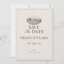 Oak & Ivory Flat Save The Date Card