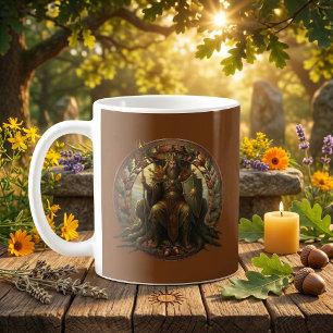Oak King Summer Solstice British Folklore Pagan Coffee Mug