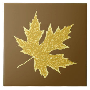 Oak leaf - camel tan and brown tile