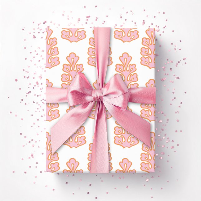 Oak Leaf in Pink and Orange Wrapping Paper (Creator Uploaded)
