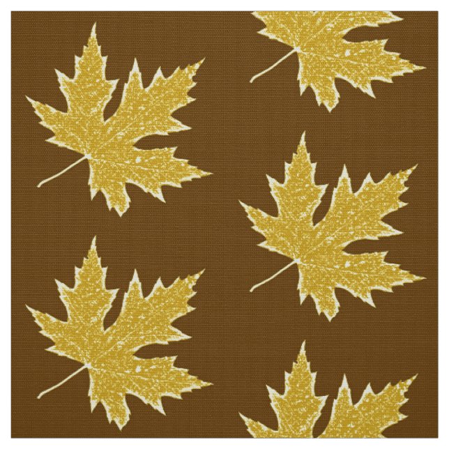 Oak leaf - mustard gold and brown fabric (Swatch)