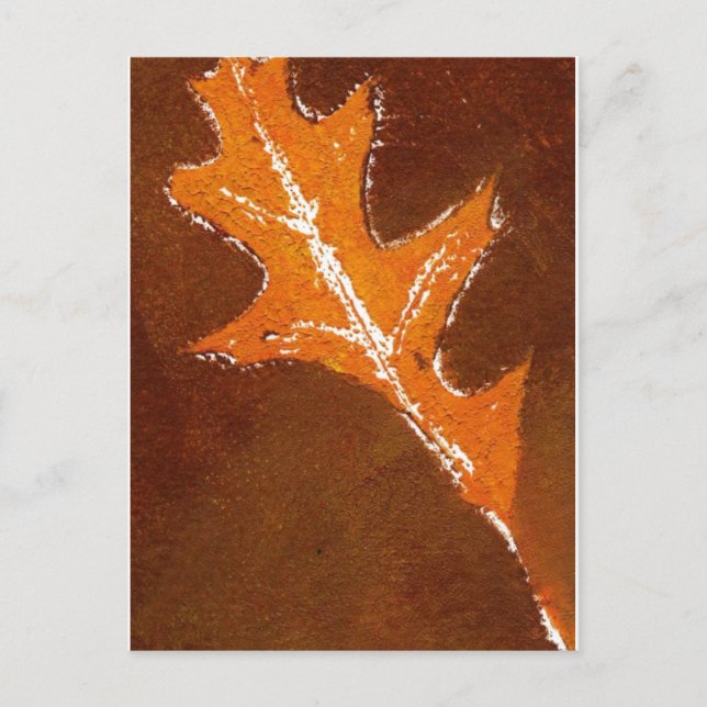 "Oak Leaf Orange and Brown" Country Roads Postcard (Front)