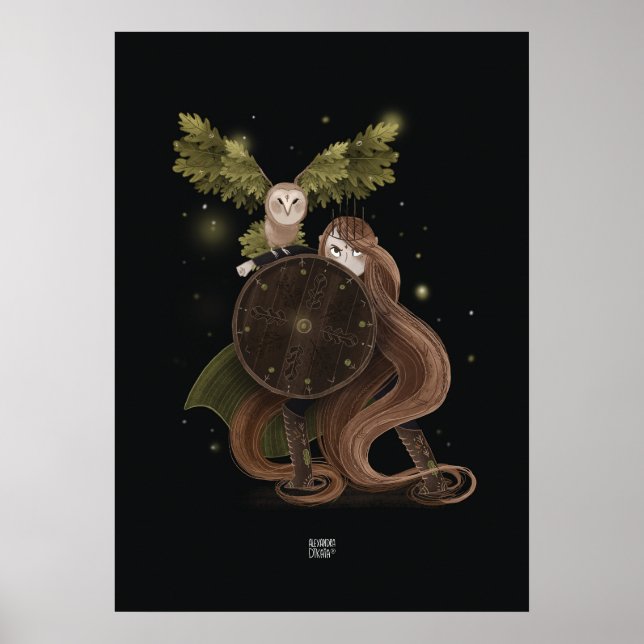 OAK LEAF OWL by Alexandra Dikaia Poster (Front)