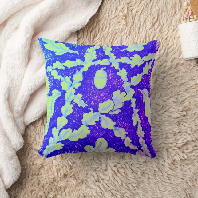 Oak Leaf Pentagram Bright Colourful Cushion (Blanket)