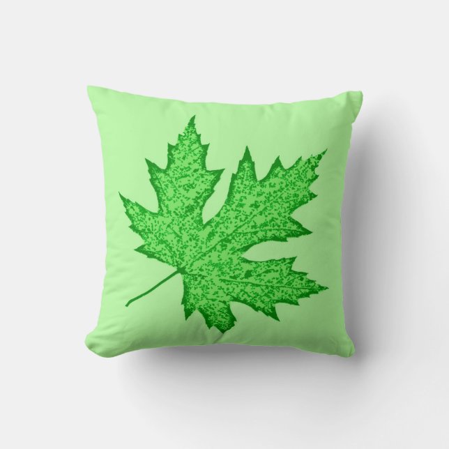 Oak leaf - shades of green cushion (Front)