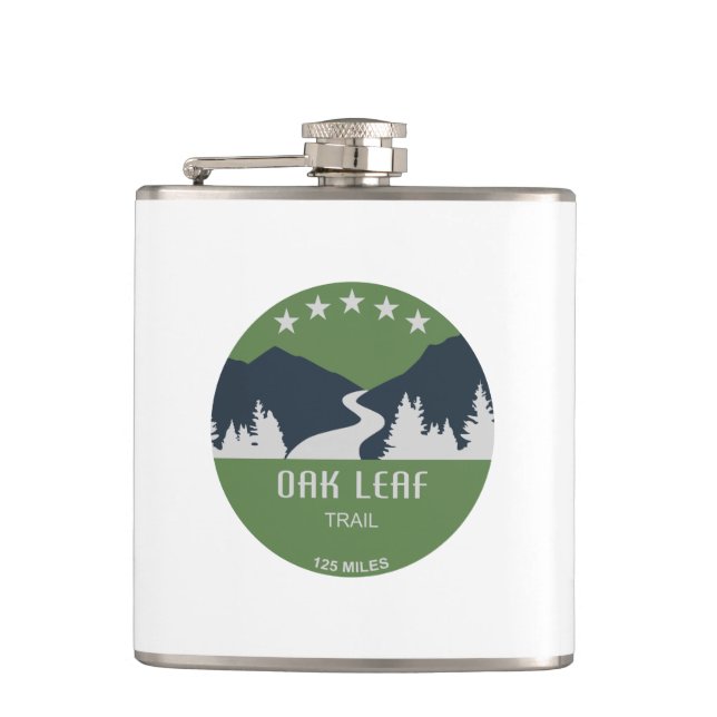 Oak Leaf Trail Hip Flask (Front)