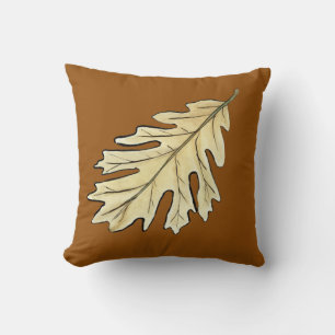 Oak Leaf Watercolor Cushion