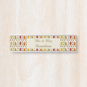 Oak leaves and Acorns Fall Autumn Patterned Door Sign