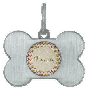 Oak leaves and Acorns Fall Autumn Patterned Pet ID Tag
