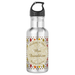 Oak leaves and Acorns Fall Autumn Wedding Custom 532 Ml Water Bottle