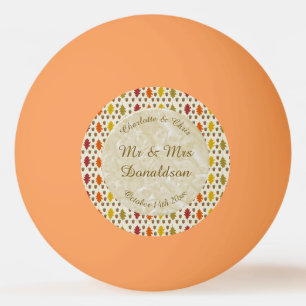 Oak leaves and Acorns Fall Autumn Wedding Custom Ping Pong Ball