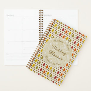 Oak leaves and Acorns Fall Autumn Wedding Custom Planner