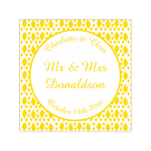 Oak leaves and Acorns Fall Autumn Wedding Custom Self-inking Stamp