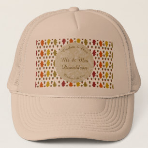 Oak leaves and Acorns Fall Autumn Wedding Custom Trucker Hat