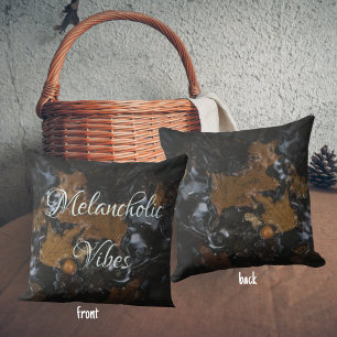 Oak leaves and acorns in dark waters Cushion