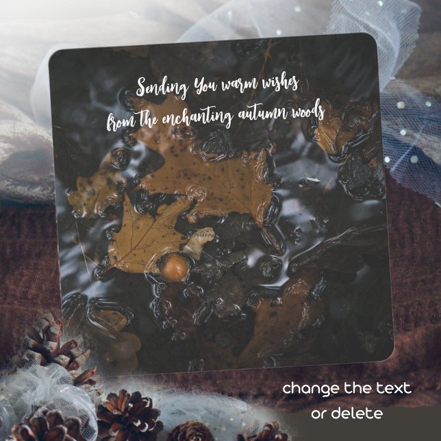  Oak leaves and acorns in dark waters Holiday Card (Creator Uploaded)