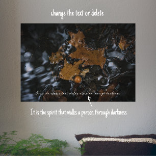 Oak leaves and acorns in dark waters Poster