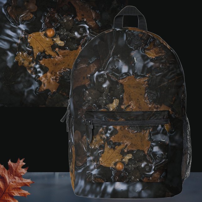  Oak leaves and acorns in dark waters Printed Backpack (Creator Uploaded)