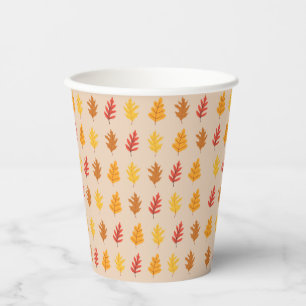 Oak Leaves Pattern Paper Cups