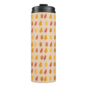 Oak Leaves Pattern Thermal Tumbler
