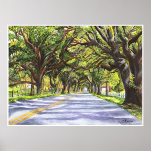 Oak Lined Road Poster